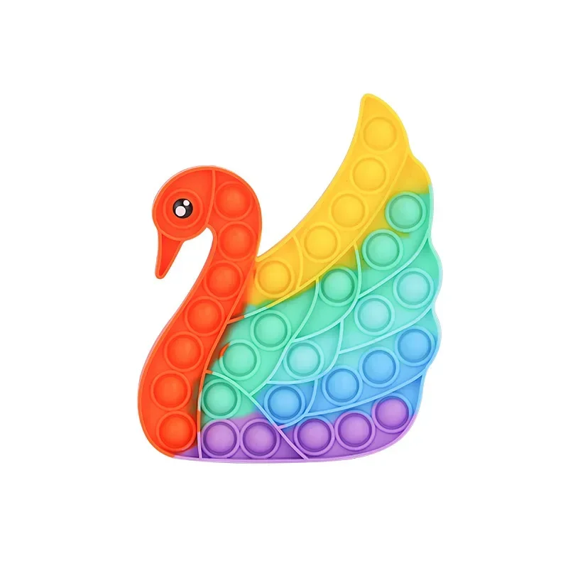 Cute Fidget Reliver Stress Toys Rainbow Push Bubble Antistress Toys Adult Children Simple Dimple Toy To Relieve Autism Kids Gift