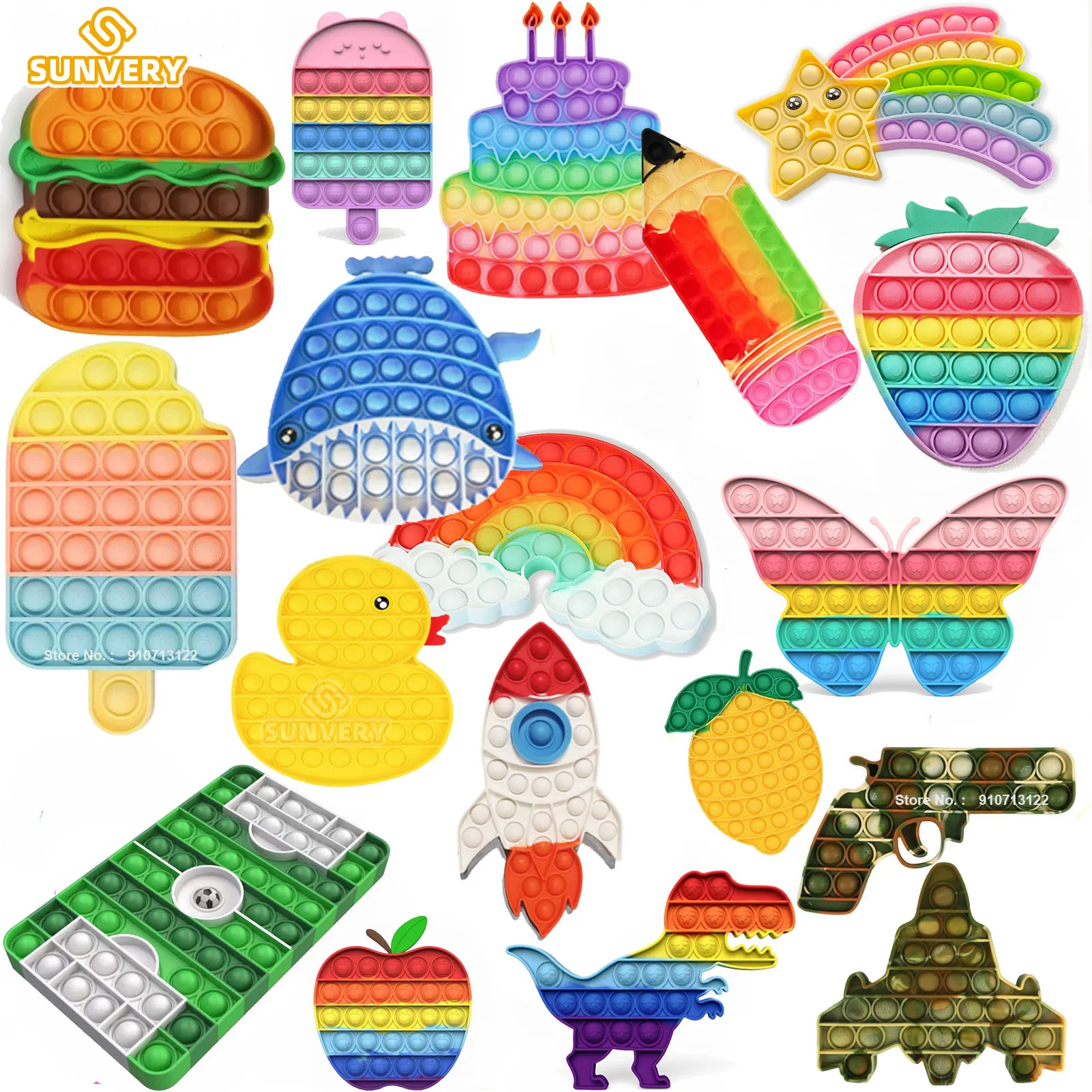 Animals Fidget Toys for Children Adults Kawaii Trend Figet Toy Kids Fun Push Bubble Down Antistress toy Girls Boys Birthday Gift